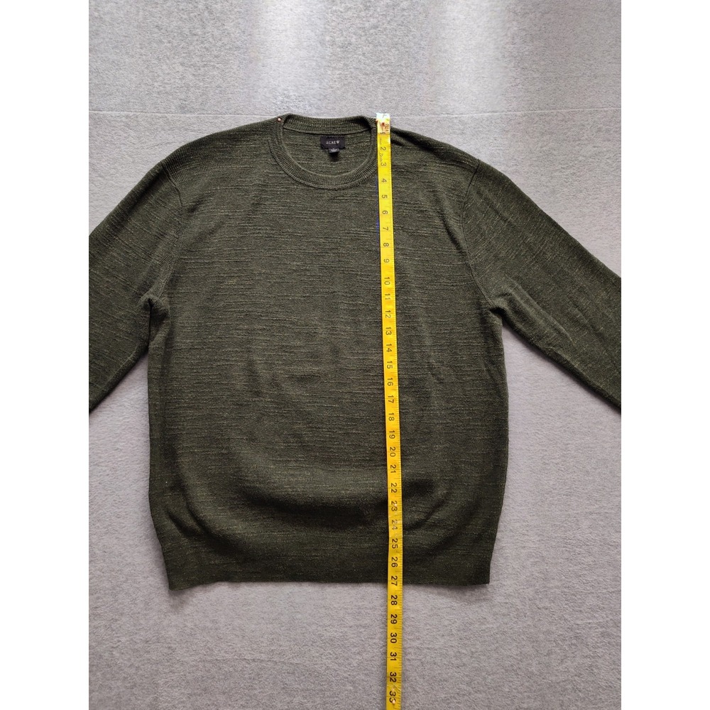 J Crew Men Sweaters L Green Crew Neck Pullover Long Sleeve Comfort Logo Casual - Picture 6 of 16